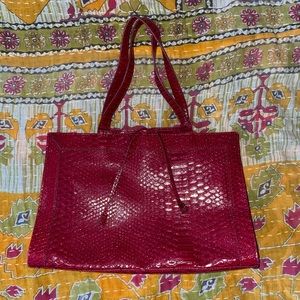 Liz Claiborne red snake skin leather purse